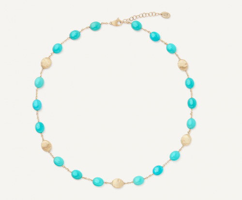 18K Yellow Gold Necklace with Turquoise,